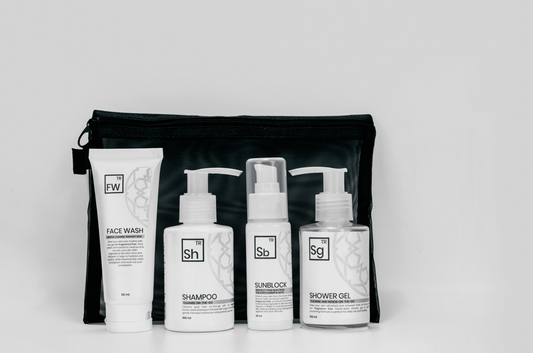 Unscented skincare products for Hajj including face wash moisturizer and sunscreen